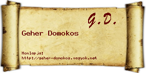 Geher Domokos névjegykártya